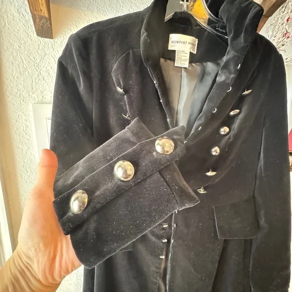 Vintage Pure Badass Rare Flawless Velvet Steampunk/Military Long Jacket